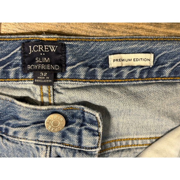 J.Crew Slim Boyfriend Premium Edition Patchwork Light Wash Blue Jeans Size 32 ** - Picture 4 of 12